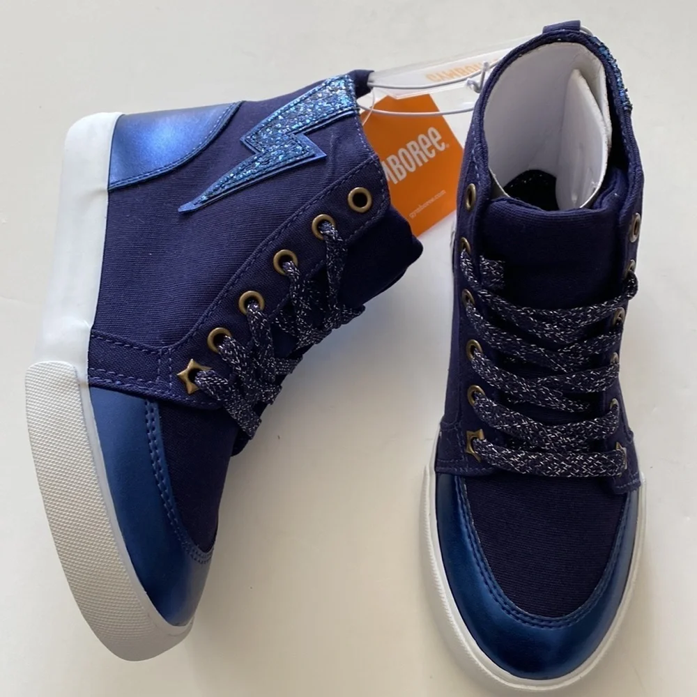 Brand New Gymboree Cosmic Club Blue  High Tops Sneakers  Boys Size 2